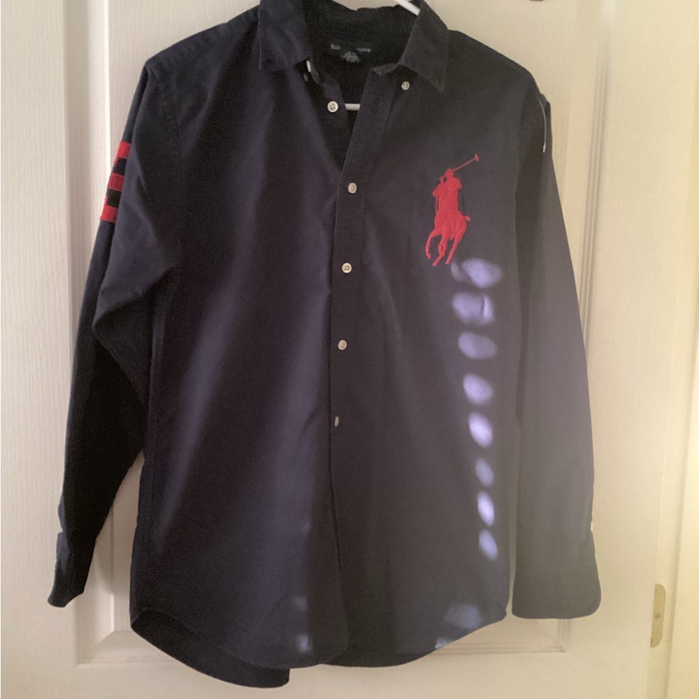 Ralph Lauren long sleeve button down shirt size L 14-16